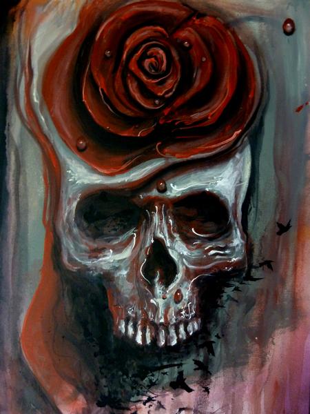 Tattoos - Skull Rose - 68943